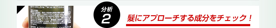 分析2 髪にアプローチする成分をチェック！