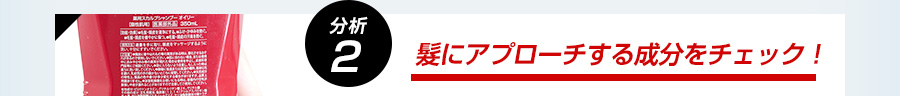 分析2 髪にアプローチする成分をチェック！